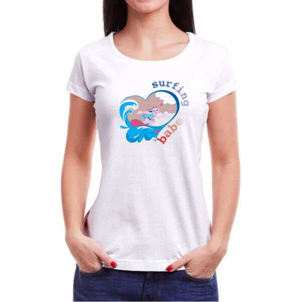 Camiseta Baby Look Surfing Babe - Imagem 3