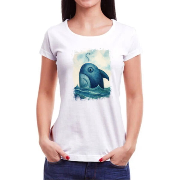 Camiseta Baby Look Tubarao indeciso - Imagem 3