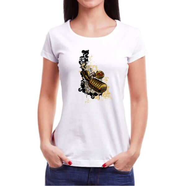 Camiseta Baby Look Microofone Gothic Arte - Imagem 3