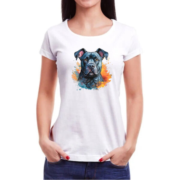 Camiseta Baby Look Cane Corso Watercolor Arte - Imagem 3