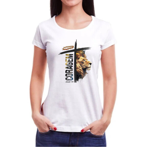 Camiseta Baby Look Coragem Josue 1-9 - Imagem 3