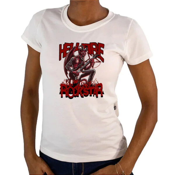 Camiseta Baby Look Hell Fire Rockstar - Imagem 4