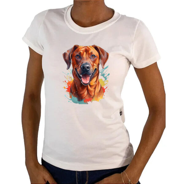 Camiseta Baby Look Leao da Rodesia Watercolor Arte - Imagem 4