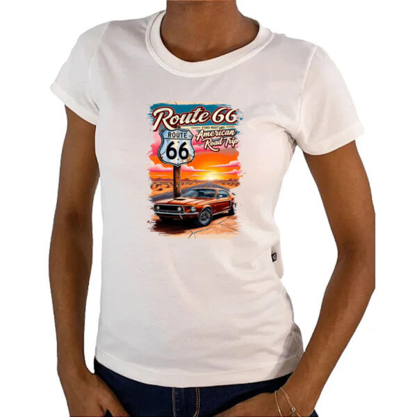 Camiseta Baby Look Mustang Route 66 - Imagem 4
