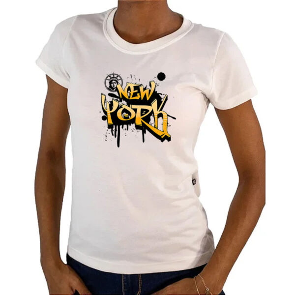 Camiseta Baby Look New York Grafit Splash - Imagem 4