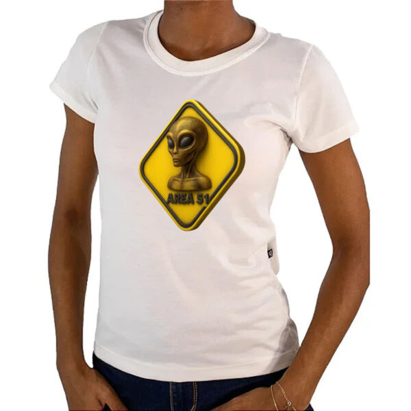 Camiseta Baby Look Placa ET Area 51 3D - Imagem 4
