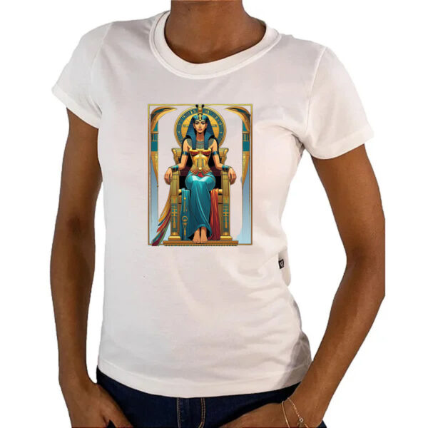 Camiseta Baby Look Deusa Isis em seu trono - Imagem 4