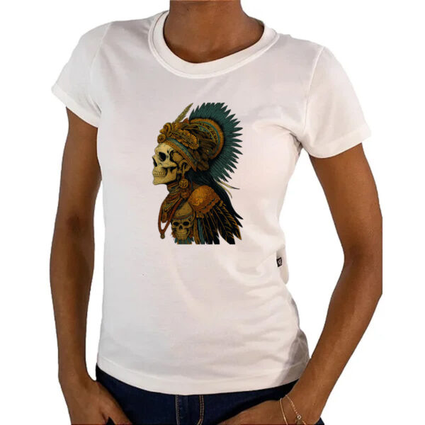 Camiseta Baby Look Totem Caveira Indigena - Imagem 4