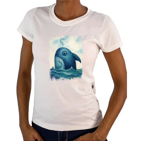 Camiseta Baby Look Tubarao indeciso - Imagem 4