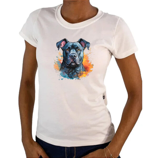 Camiseta Baby Look Cane Corso Watercolor Arte - Imagem 4