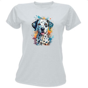 Camiseta Baby Look Dalmata Watercolor Arte