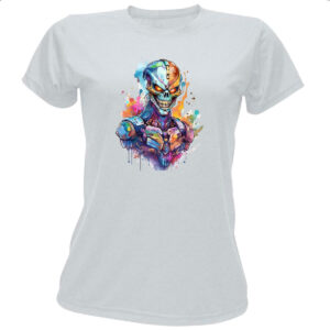 Camiseta Baby Look Exterminador Watercolor Arte