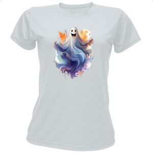 Camiseta Baby Look Fantasma Watercolor Arte