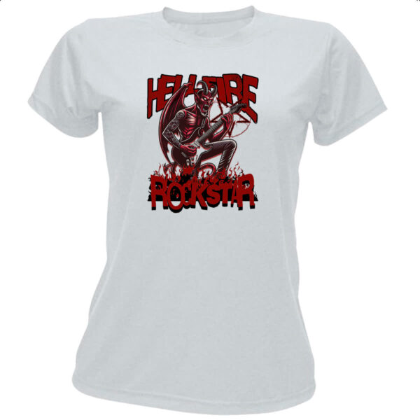 Camiseta Baby Look Hell Fire Rockstar
