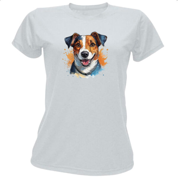 Camiseta Baby Look Jack Russell Terrier Watercolor Arte
