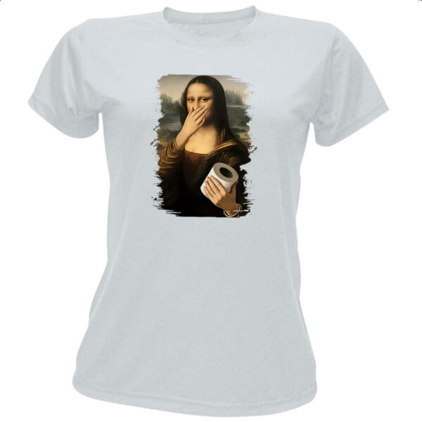 Camiseta Baby Look Mona Lisa que fedo