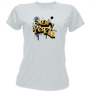 Camiseta Baby Look New York Grafit Splash