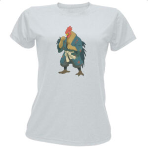 Camiseta Baby Look Galo Samurai Cartoon art