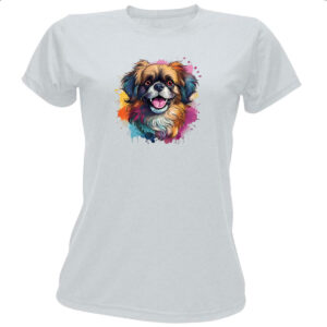Camiseta Baby Look Pequines Watercolor Arte