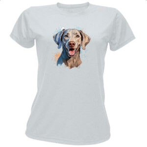 Camiseta Baby Look Weimaraner Watercolor Arte