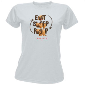 Camiseta Baby Look Pug e o seu ciclo