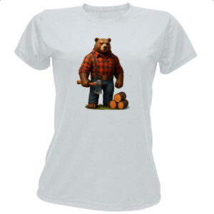 Camiseta Baby Look Urso Lenhador