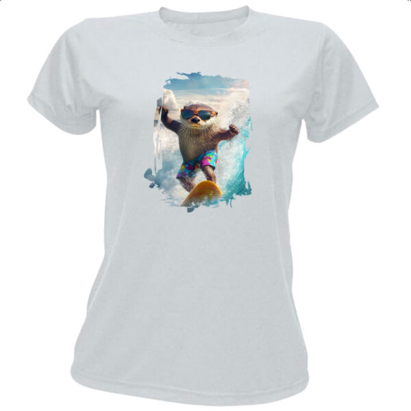 Camiseta Baby Look Lontra sufando