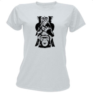 Camiseta Baby Look 3 macacos sabios chinpanzes