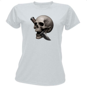 Camiseta Baby Look Faca na caveira