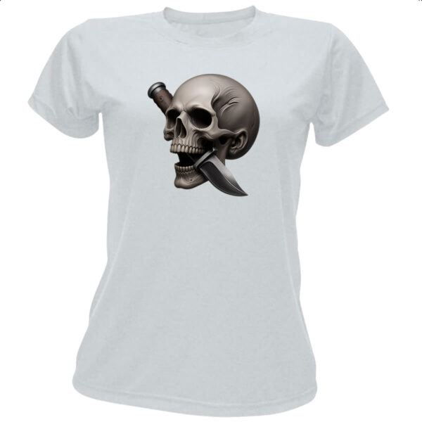 Camiseta Baby Look Faca na caveira