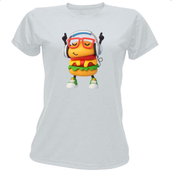 Camiseta Baby Look Hamburguer na vibe
