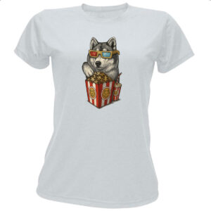 Camiseta Baby Look Lobo cinema 3D