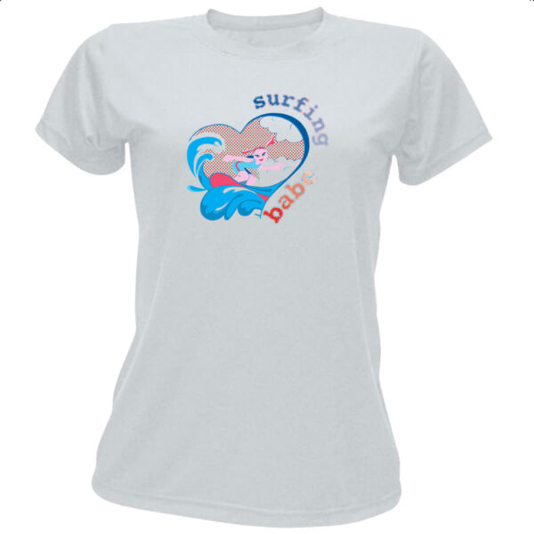 Camiseta Baby Look Surfing Babe