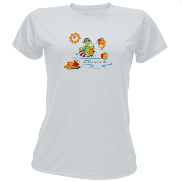 Camiseta Baby Look Tartaruguinha na praia
