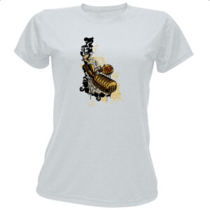Camiseta Baby Look Microofone Gothic Arte