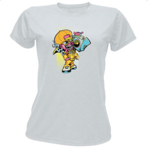 Camiseta Baby Look Monstro ouvindo som