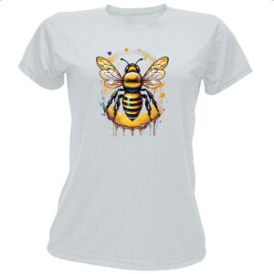 Camiseta Baby Look Abelha Watercolor Arte