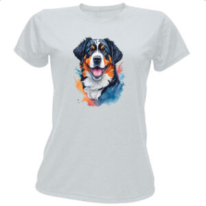 Camiseta Baby Look Boiadeiro de Berna Watercolor Arte