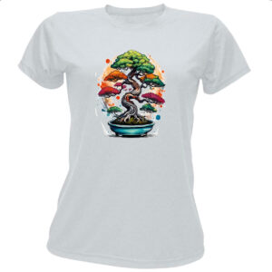 Camiseta Baby Look Bonsai Watercolor Arte