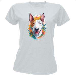 Camiseta Baby Look Bull Terrier Watercolor Arte