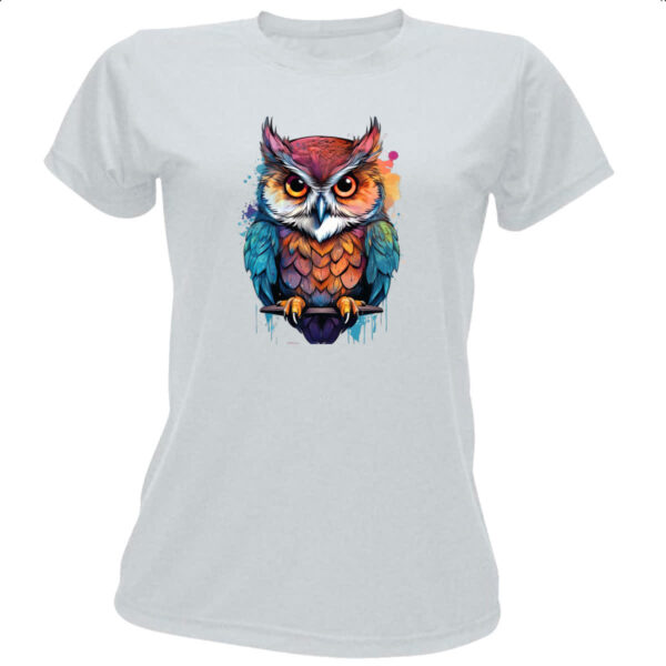 Camiseta Baby Look Coruja Watercolor Arte