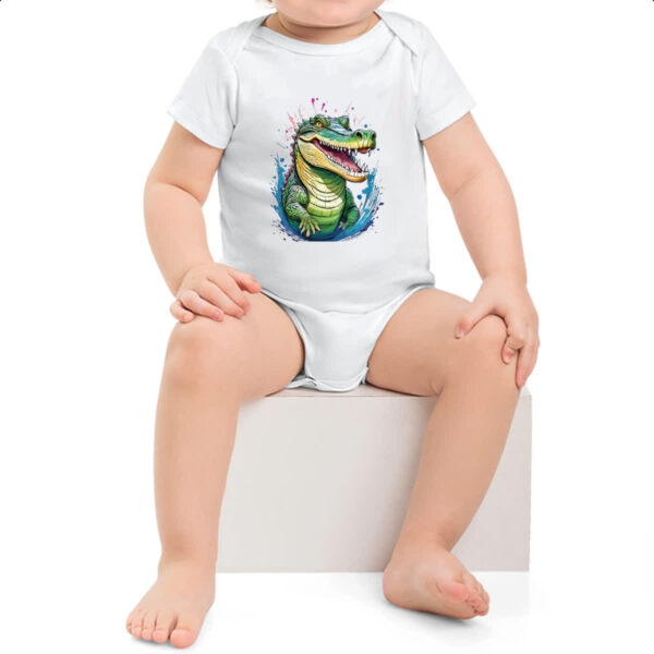 Body infantil Crocodilo Watercolor Arte - Imagem 2