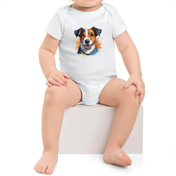 Body infantil Jack Russell Terrier Watercolor Arte - Imagem 2