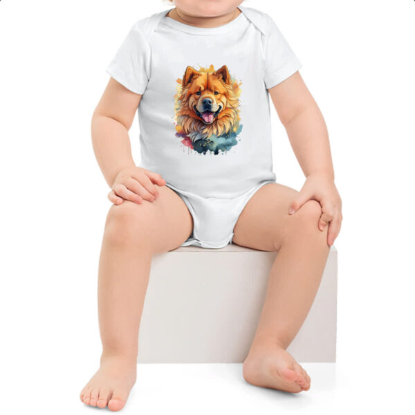 Body infantil Chow Chow Watercolor Arte - Imagem 2