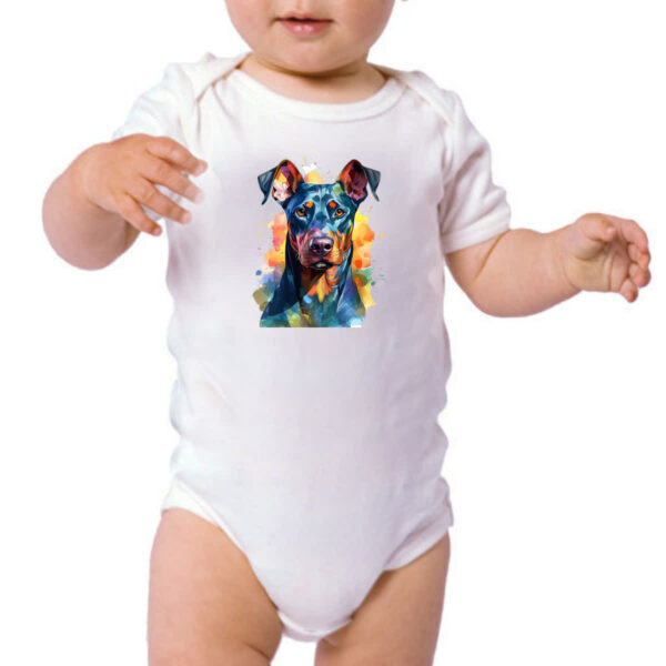 Body infantil Doberman Watercolor Arte - Imagem 3