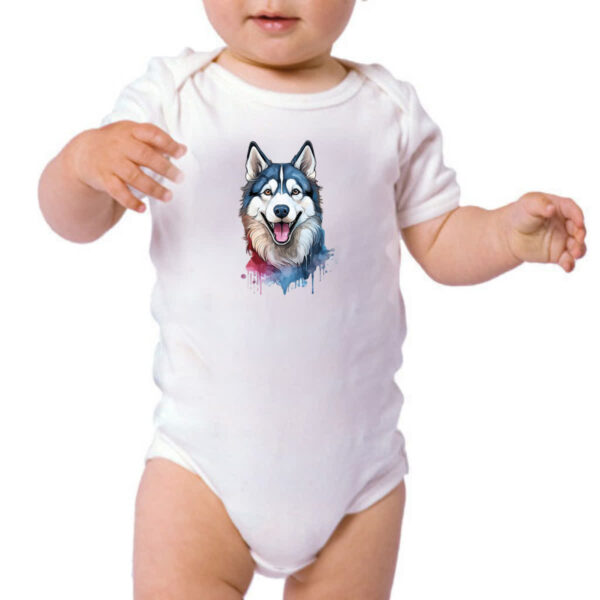 Body infantil Husk Siberiano Watercolor Arte - Imagem 3