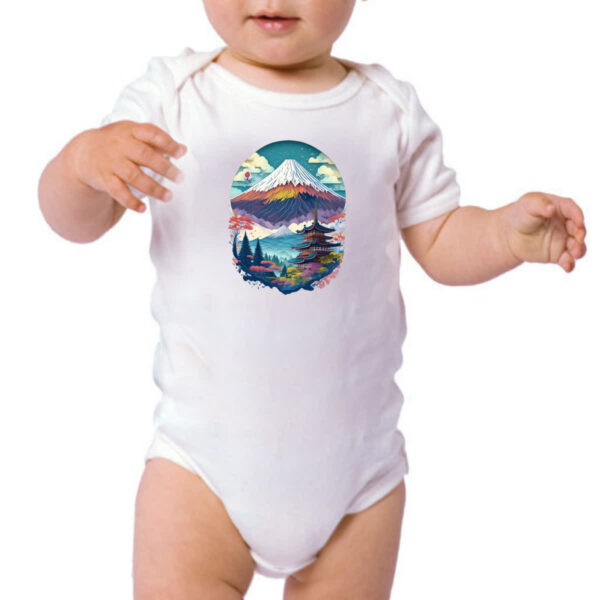 Body infantil Monte Fuji Watercolor Arte - Imagem 3
