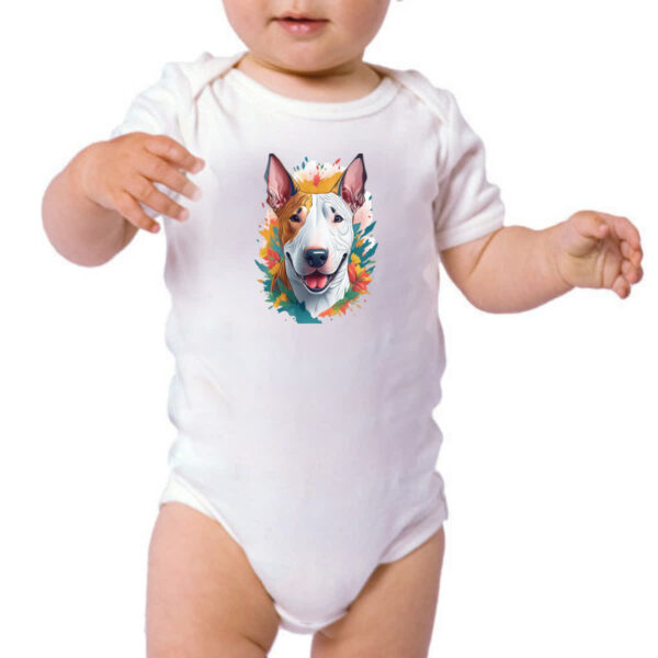 Body infantil Bull Terrier Watercolor Arte - Imagem 3