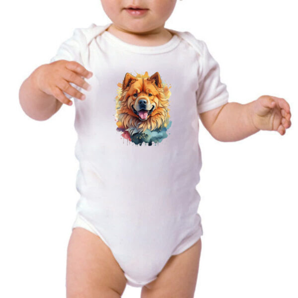 Body infantil Chow Chow Watercolor Arte - Imagem 3