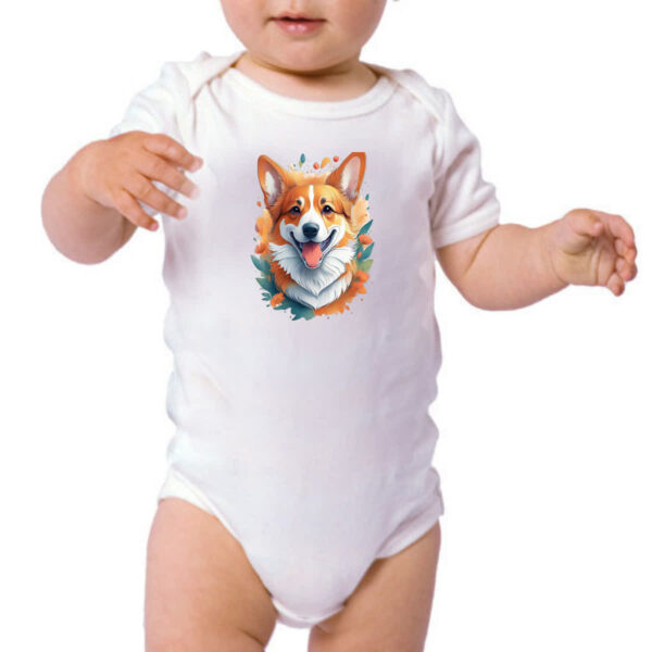 Body infantil Corgi Watercolor Arte - Imagem 3